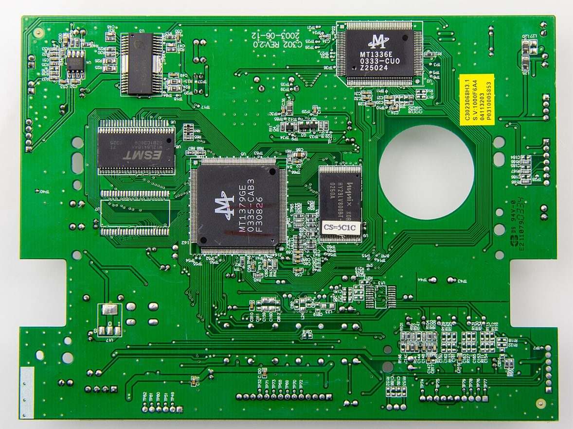 Плата памяти SSD крупным планом